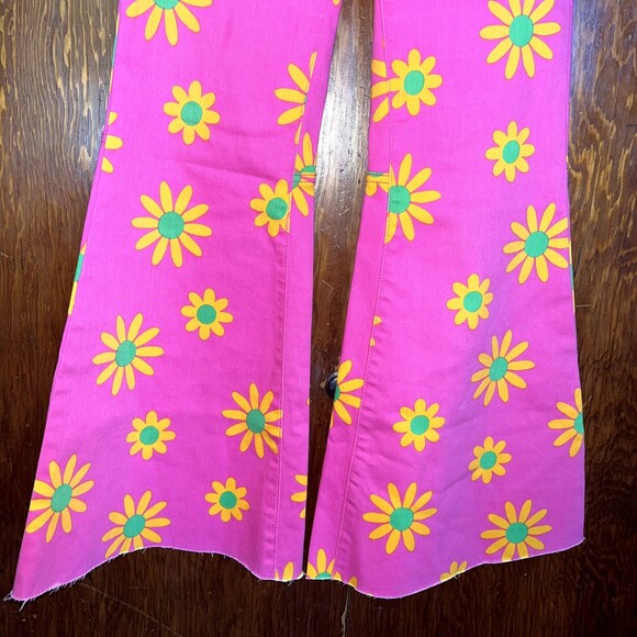 We the Free Flare Jeans Pink Floral Retro Festival Concert Denim Flower 25 - Picture 5 of 12